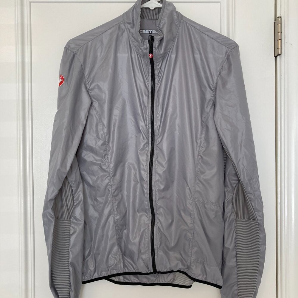 Castelli Aria Shell Cycling Jacket - Silver Gray - NEVER WORN
